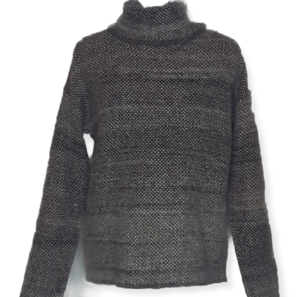 Max Studio turtle neck striped sweater, purple and grey variations, sz XS